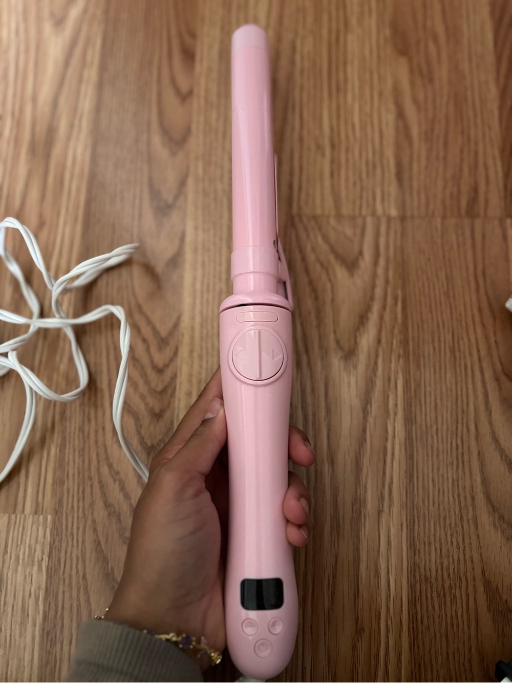 Pink Ceramic Curling Wand - Women Hair Styling